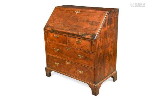 A yew wood bureau, 18th century,