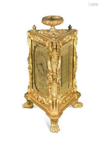 An ormolu case mantel timepiece, 19th century,