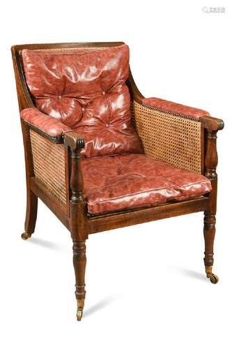 A Regency mahogany bergere,