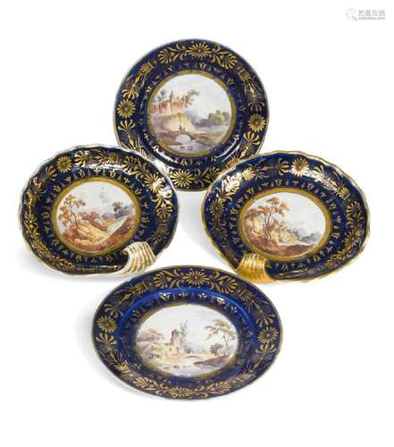 An English porcelain dessert service, circa 1810,