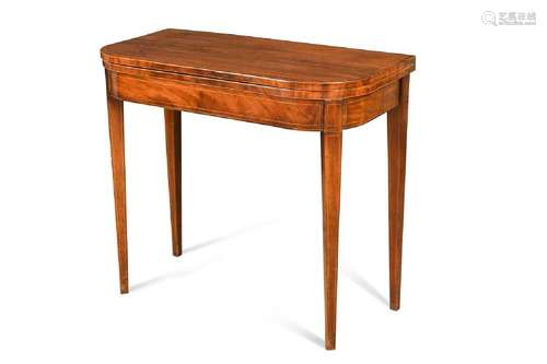 A George III mahogany and satinwood strung card table,