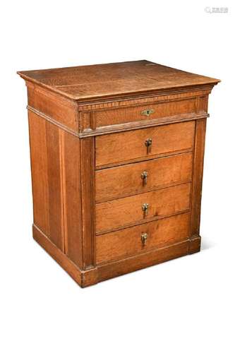 A French oak chest, circa 1900,