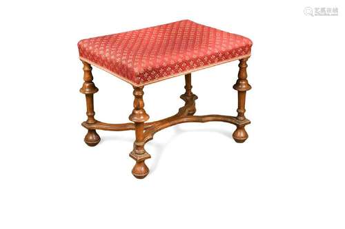 A William & Mary style walnut stool,