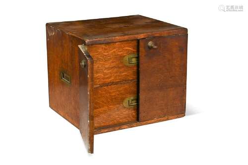 An oak humidor, early 20th century,