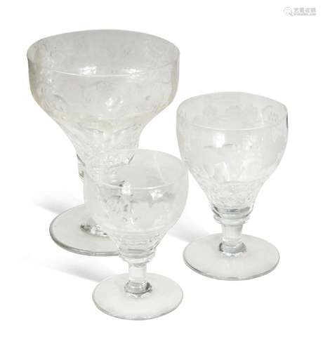 A suite of Victorian glasses,