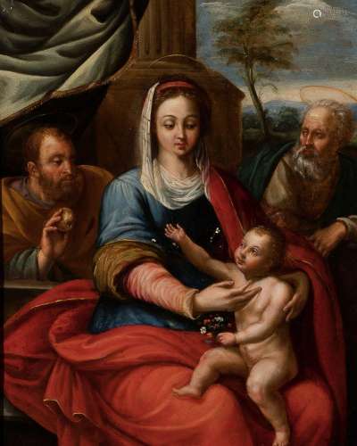 Italian school; circa 1600."Sacred Family".Oil on ...