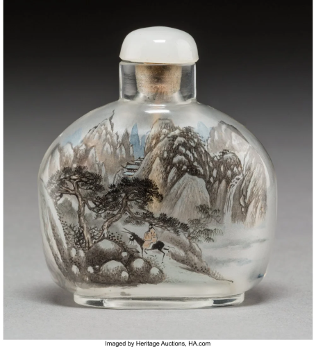 A Chinese Inside-Painted Glass Snuff Bottle 2-3/