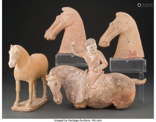 A Group of Four Chinese Ceramic Horse Figures 8-