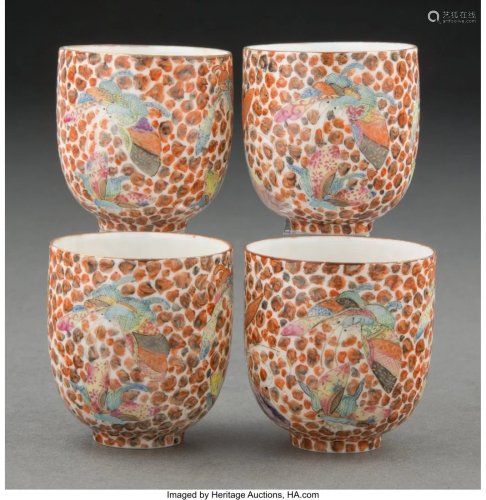 A Set of Four Chinese Porcelain Egg-Shell Cups M