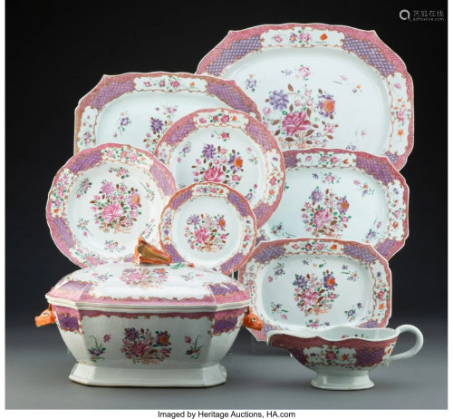 A Forty-Two-Piece Chinese Export Porcelain Dinne