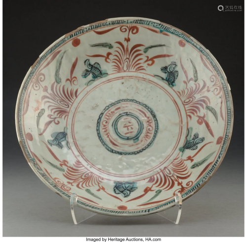 A Large Chinese Polychrome Glazed Earthenware Ch