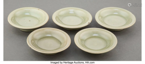 A Group of Five Chinese Celadon Glazed Dishes 1