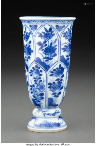 A Small Chinese Blue and White Vase, 19th centur