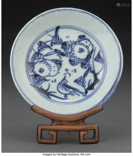 A Chinese Blue and White Dish, late Ming Dynasty