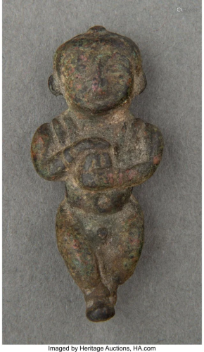 A Bronze Thai Kumanthong Amulet 1-7/8 x 0-3/4 x