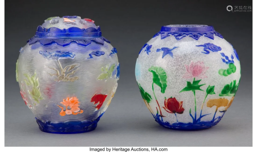 A Chinese Peking Glass Vase and A Chinese Peking