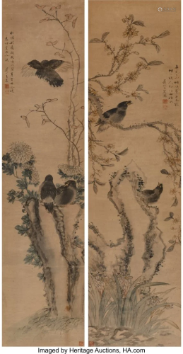 Wang Chen (Chinese, 1720-1797) Two works on Bird