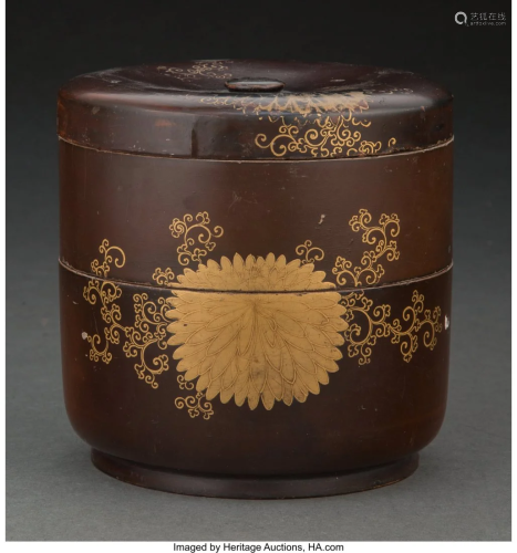 A Japanese Lacquer Stacking Box, Meiji period 4-