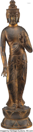 A Japanese Gilt Bronze Standing Bodhisattva 25 x
