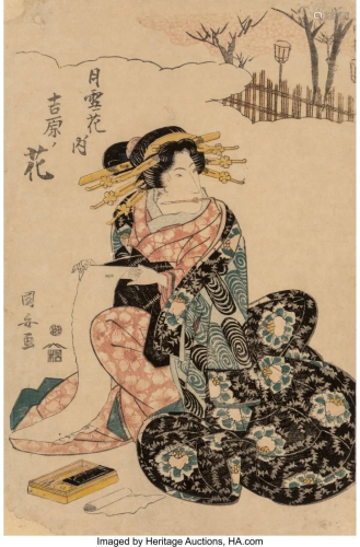 Utagawa Kuniyasu (Japanese, 1794-1832) Courtesan