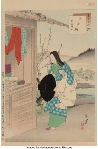 Toshikata Mizuno (Japanese, 1866-1908) Two Works