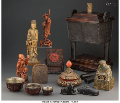 A Group of Fourteen Various Asian Table Articles