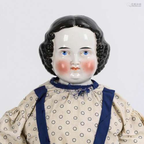 LADY DOLL WITH GLAZED CHEST HEAD.