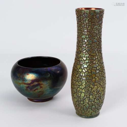 2 VASES WITH LUSTER GLAZES. ZSOLNAY.