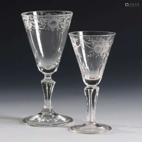 2 LATE BAROQUE GOBLETS. SILESIA?.