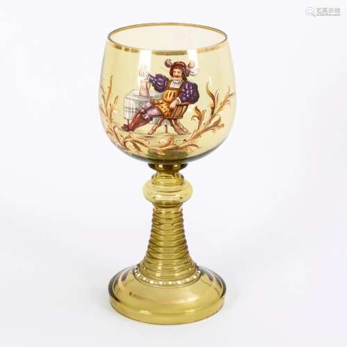 HISTORISM GOBLET WITH ENAMEL PAINTING.