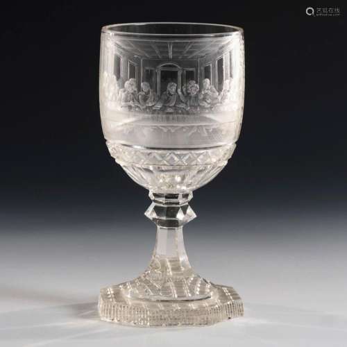 GOBLET WITH DEPICTION OF THE LAST SUPPER.