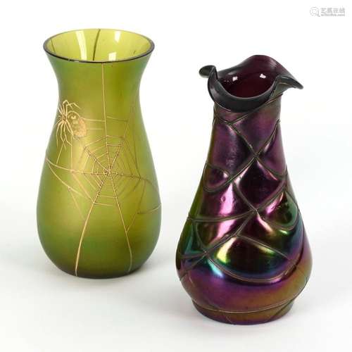 2 ART NOUVEAU VASES.