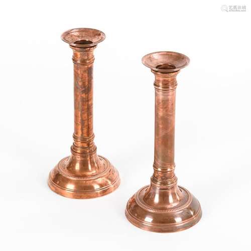 PAIR OF BIEDERMEIER CANDLESTICKS.