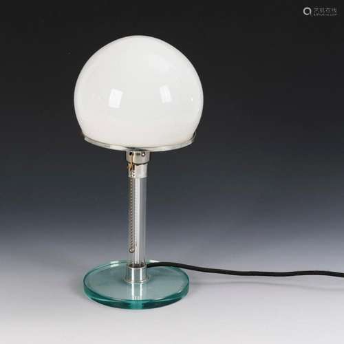 BAUHAUS TABLE LAMP WG 24 AFTER WILHELM WAGENFELD.