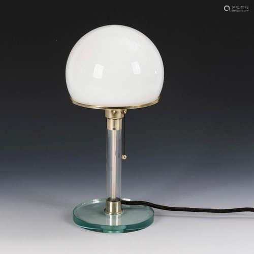 BAUHAUS TABLE LAMP WG 24 AFTER WILHELM WAGENFELD.