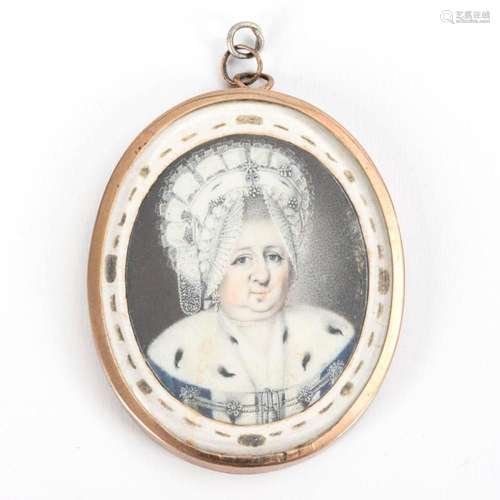 MINIATURE: PORTRAIT OF A LADY "FRAU VON SCHRICKEL GÖRLI...