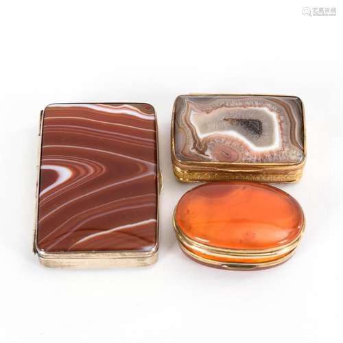 3 NOBLE AGATE JARS.