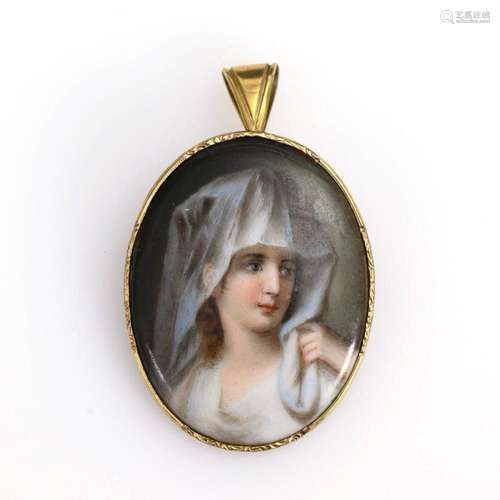 BROOCH / PENDANT WITH MINIATURE.