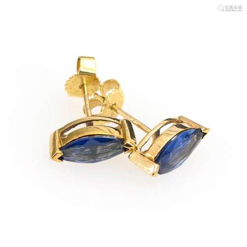 PAIR OF STUD EARRINGS WITH BLUE STONES?.