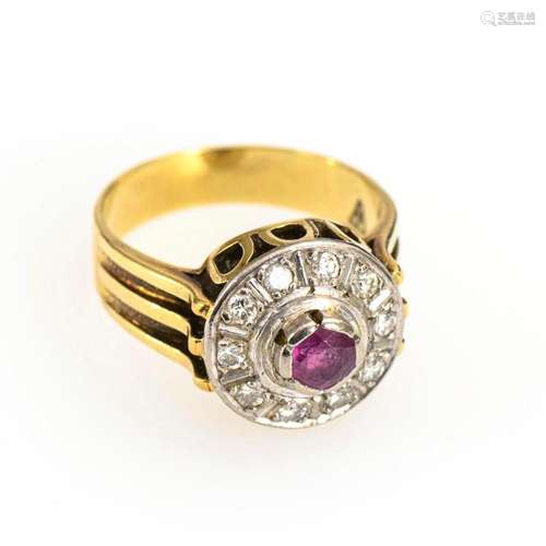 RING WITH RUBY AND DIAMONDS.