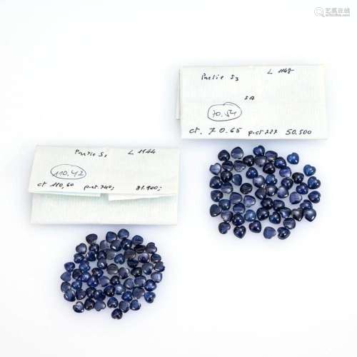 2 SETS OF UNMOUNTED SAPPHIRES.