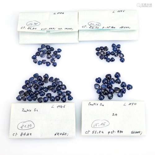 4 SETS OF UNMOUNTED SAPPHIRES.