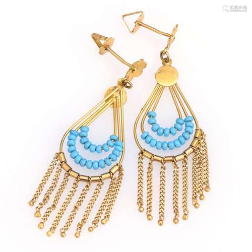 PAIR OF EGYPTIAN EARRINGS.