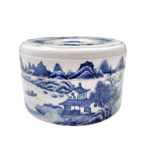 A Chinese blue and white porcelain jar and cover, 19th centu...