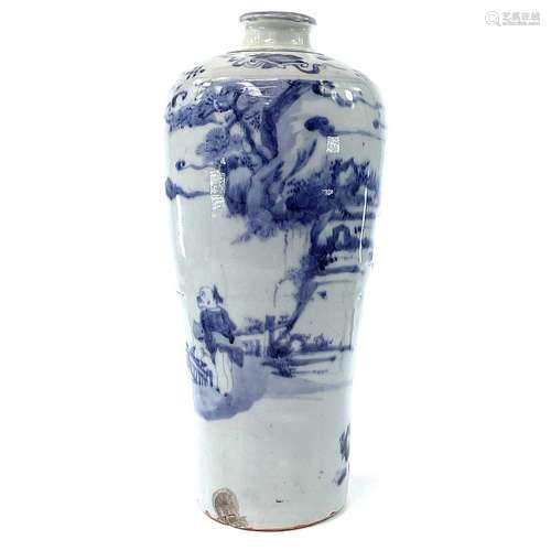 A Chinese blue and white meiping, Ming Dynasty, 15th century...