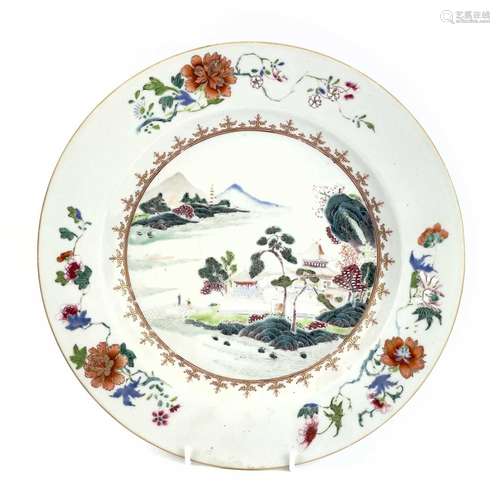 A Chinese famille rose porcelain charger, Qianlong Period, p...