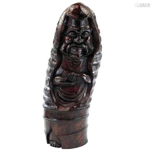 A Chinese carved bamboo figure, late 19th century, height 39...