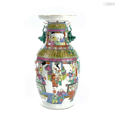 A Chinese famille rose porcelain vase, 20th century, height ...