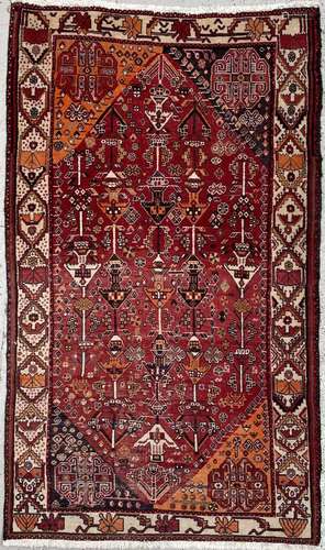 A North West Persian rug, mid-late 20th century, the red gro...