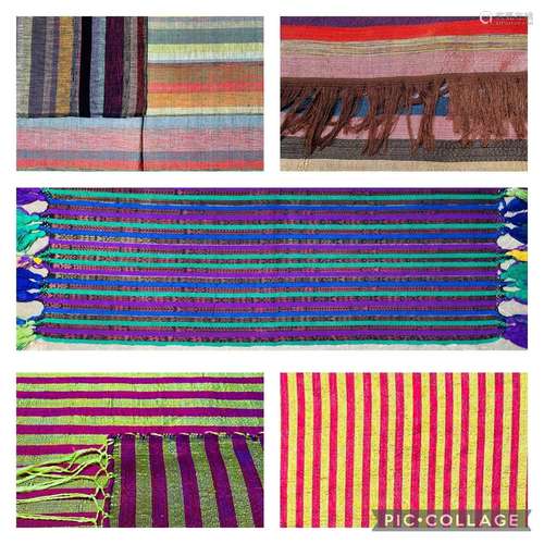 Seven North African striped cotton textiles. (7) From a loca...